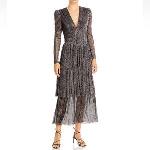 Sabina Musayev Carry Pleated Maxi Dress Small